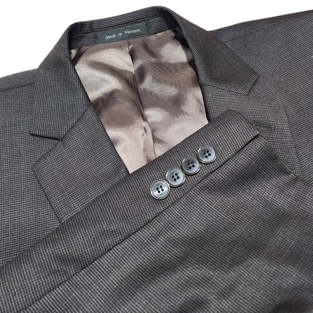 Calvin Klein Suit Jacket Men 48R Brown‎ 100% Wool Two Button Blazer
